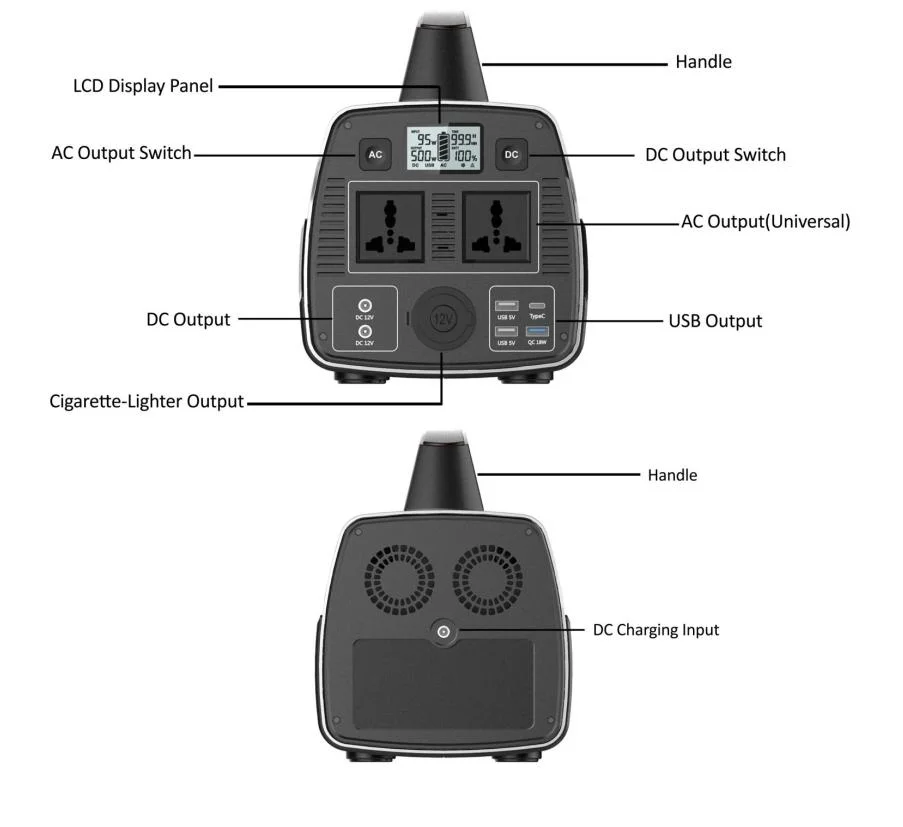 Solar Product 500W Portable UPS Home Solar Power System Solar Energy AC DC Portable Power Station