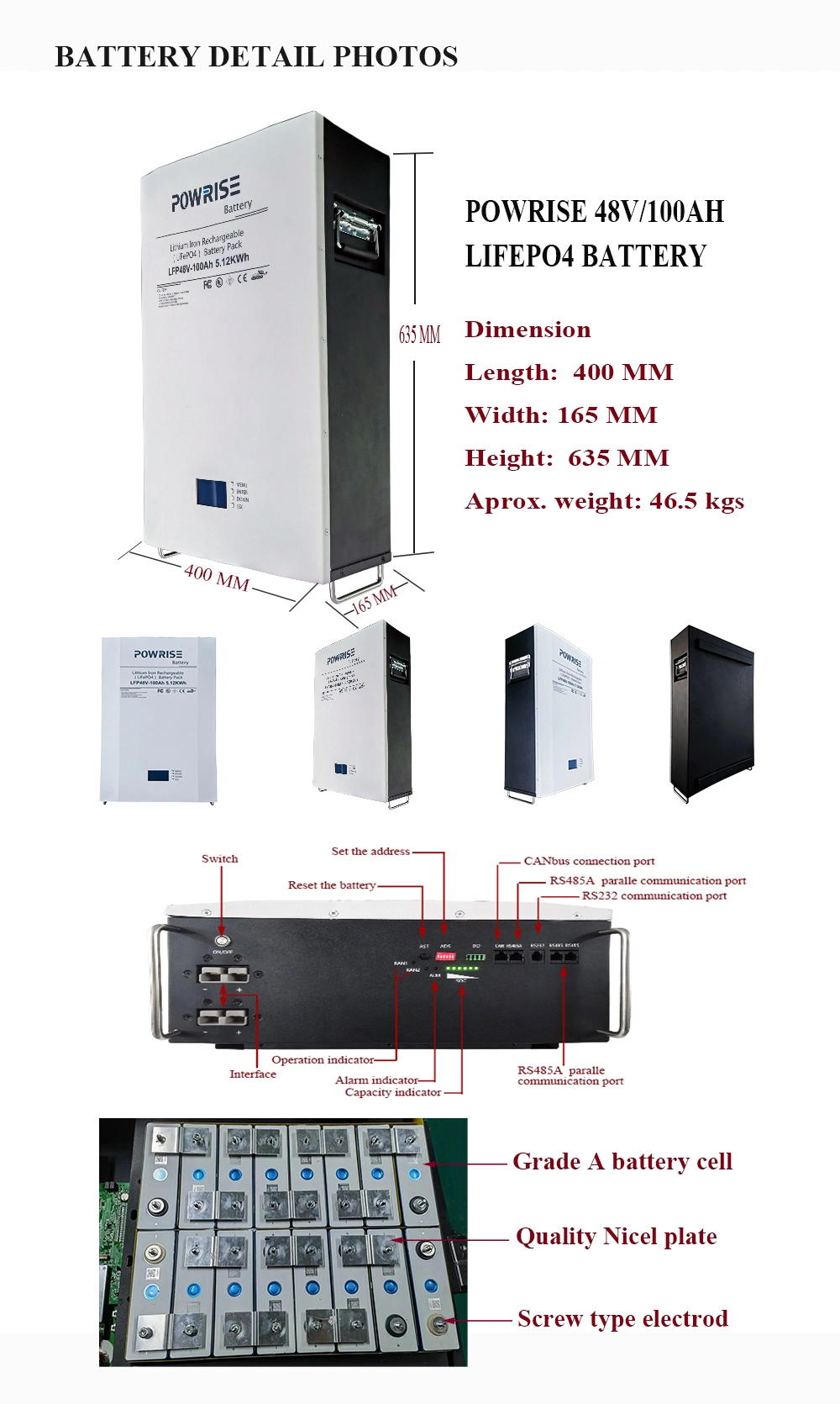 Basic Customization Hot Sale Solar Power Lithium Battery Solar Battery LiFePO4 Battery Cell Energy Storage Power Bank for Home Storage Energy System