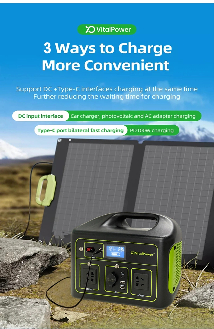 Solar Generator 500W 1000W Outdoor Power Bank Portable Solar Power Station LiFePO4 Portable Power Station