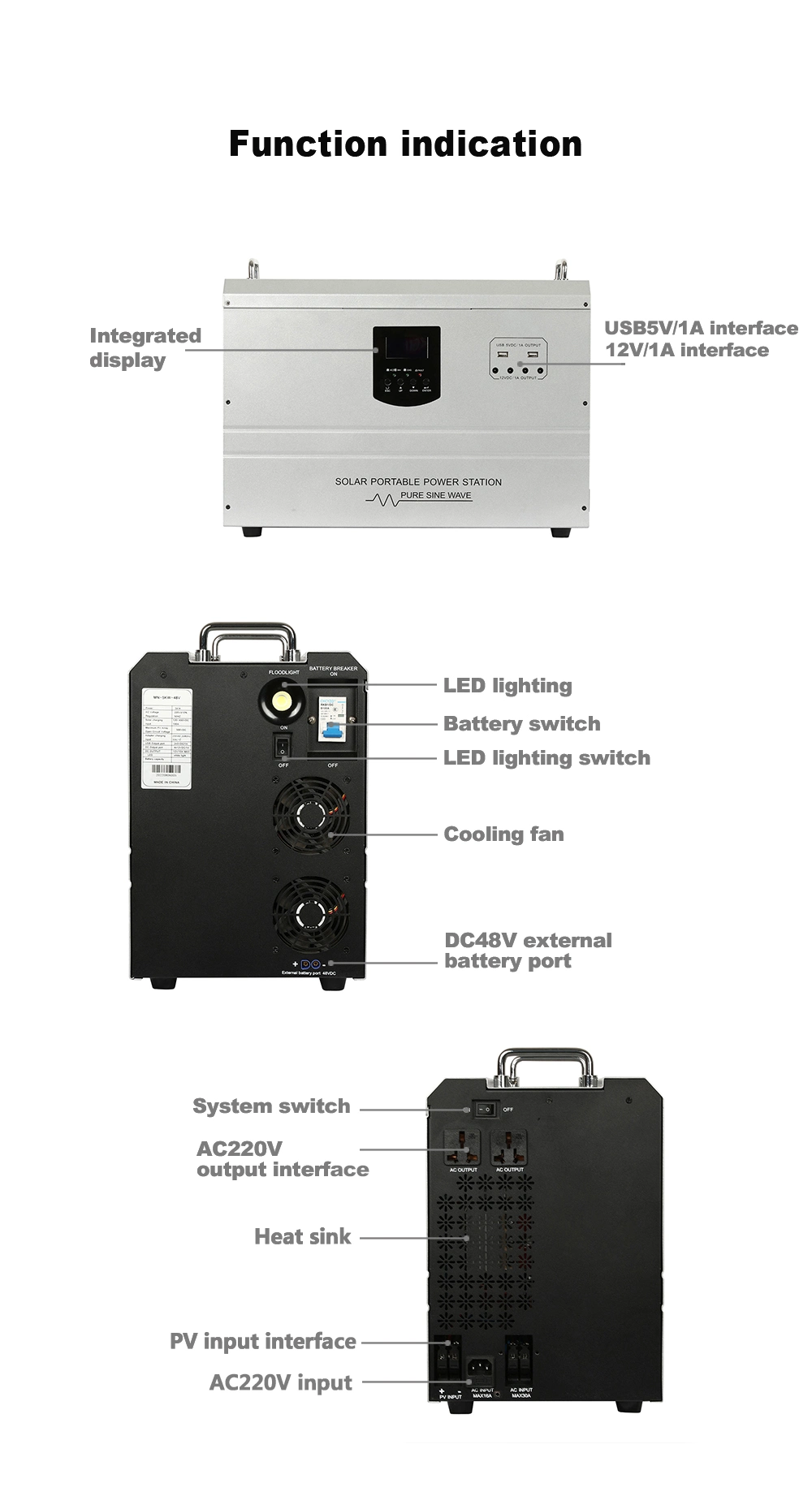 Solar Generator 5000W 4000W Outdoor Power Bank Portable Solar Power Station LiFePO4 Portable Power Station