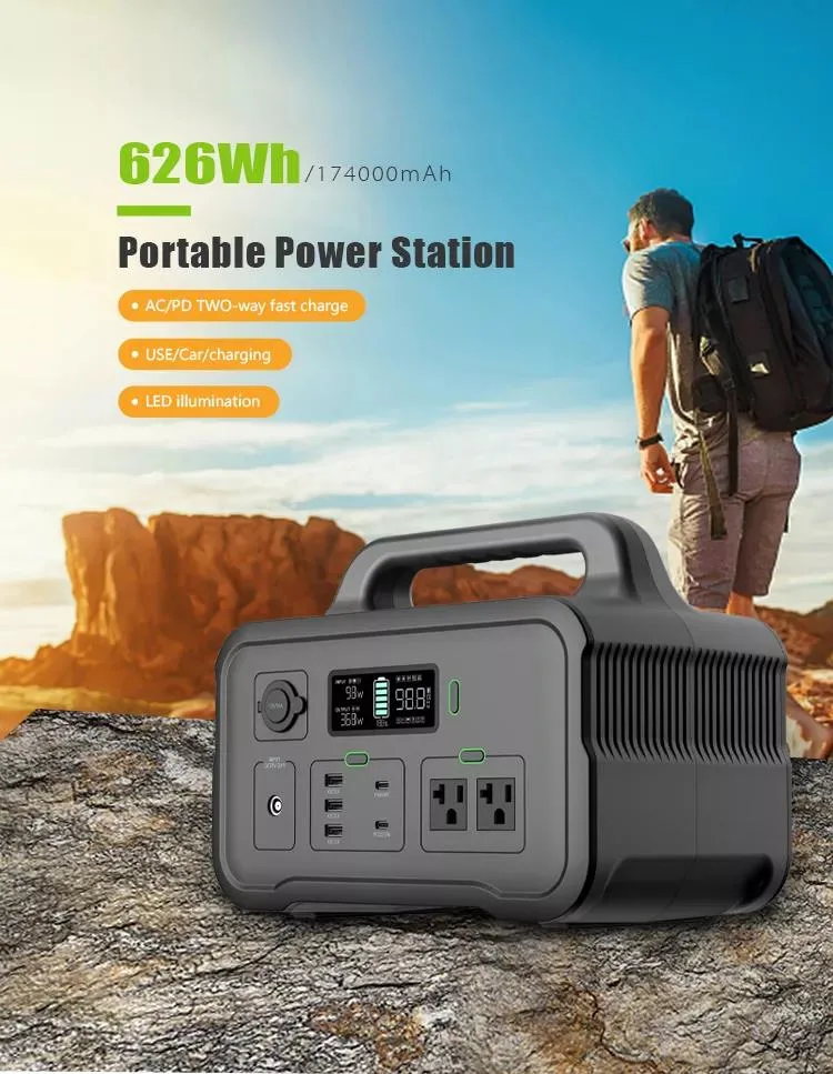 600W 648wh Home Solar Power Generator110V 220V Outdoor Portable Power Station